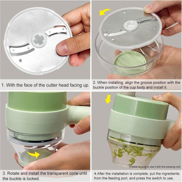 Wireless Mini Electric Chopper – USB Rechargeable Food Processor for Garlic, Onion, Vegetables & Nuts - Image 6
