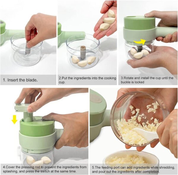 Wireless Mini Electric Chopper – USB Rechargeable Food Processor for Garlic, Onion, Vegetables & Nuts - Image 2